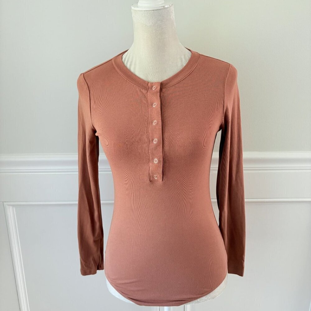 Unbranded S Clay Colored Cotton Stretch Bodysuit
